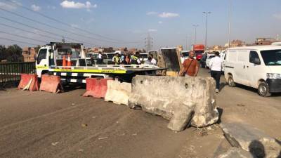 شاهد بالصور.. ازدحام شديد بعد غلق منزل الدائرى اتجاه الطريق الزراعى