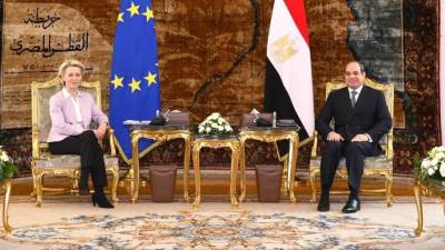 "الرئيس السيسي" يعرب عن سعادته بلقاء رئيسة المفوضية الأوروبية 