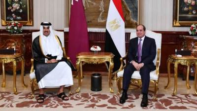 "الرئيس السيسي" يستقبل "أمير قطر" لبحث العلاقات الثنائية بين البلدين 