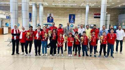 استقبال رسمى لبعثة الشطرنج بعد عودتهم من بطولة إفريقيا بزامبيا