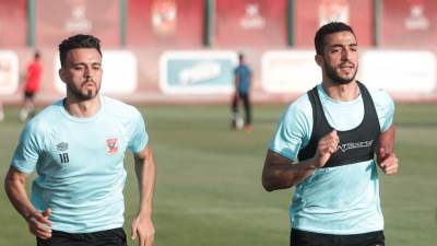 مران الأهلي يشهد انتظام "عبدالمنعم" في التدريبات الجماعية 