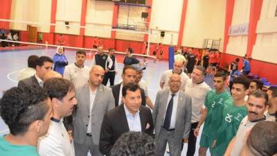 وزير الرياضة يلتقى لاعبى منتخبى مصر والسعودية فى الكرة الطائرة