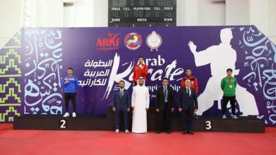 وزير الرياضة يتابع البطولة العربية للكاراتيه الثالثة عشر للكبار المقامة بإستاد القاهرة