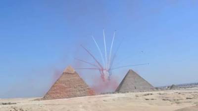 إنطلاق فعاليات العرض الجوى المصرى الكورى الجنوبى"2022 pyramids Air show" فوق الأهرامات