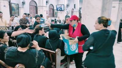 الهلال الأحمر يرفع درجة الاستجابة القصوى منذ الساعات الأولي لحادث كنيسة أبو سيفين