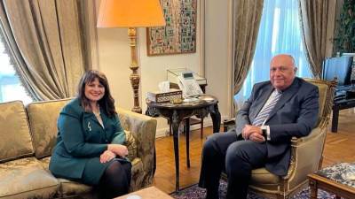 وزير الخارجية يستقبل السفيرة سها جندي لتحقيق أكبر فائدة للمصريين بالخارج