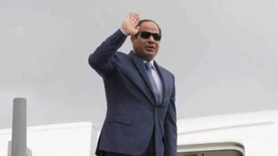 الرئيس السيسى يودع ملك البحرين من مطار العلمين الدولى