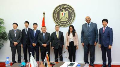 المشاط والسفير اليابانى بالقاهرة يطلقان حوار سياسات التعاون رفيع المستوى