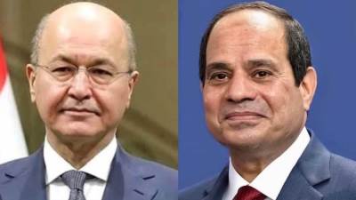 الرئيس السيسي يؤكد للرئيس العراقي دعم مصر الكامل لبلاده فى ظل الظروف الحالية