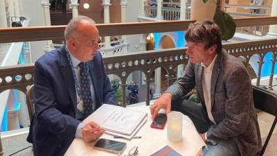 الدكتور سويلم يلتقى مبعوث المياه والمناخ الطاجيكى لمؤتمر الأمم المتحدة