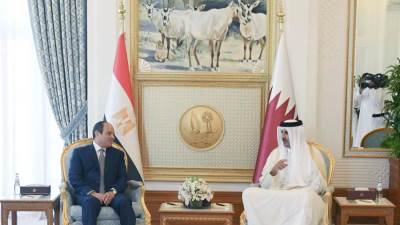 الرئيس السيسي يلتقي أمير قطر لمناقشة مناقشة تعزيز التعاون بين البلدين