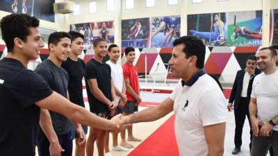 وزير الشباب يشهد تدريب منتخب الناشئين للجمباز بالمدينة الرياضية بالعاصمة