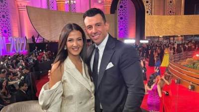 دنيا سمير غانم تتغزل في زوجها بعد لقائهما في مهرجان القاهرة للدراما