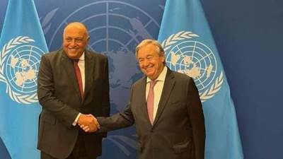 وزير الخارجية يستعرض مع السكرتير العام للأمم المتحدة ملف سد النهضة 