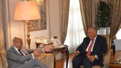 شكري يستقبل السكرتير التنفيذي لاتفاقية الأمم المتحدة الإطارية لتغير المناخ