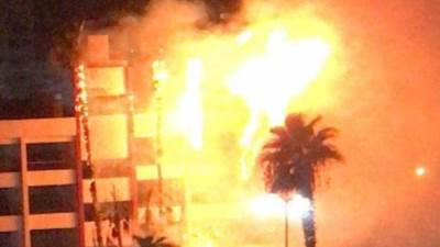 حريق هائل بفيصل أمام شركة المطاحن بالطالبية