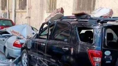 تحطم 3 سيارات في انهيار جزئي لعقار شرق الإسكندرية دون خسائر بشرية