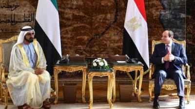 الرئيس السيسي يستقبل نائب رئيس دولة الامارات بقصر الاتحادية