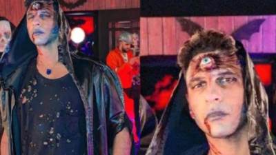 حسن أبوالروس يضع مكياجًا غريبًا بمناسبة الهالووين