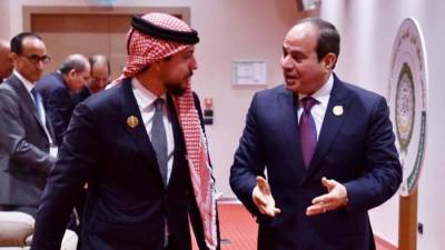 الرئيس السيسى يلتقى ولى عهد الأردن ويشيد بقوة العلاقات التاريخية بين البلدين