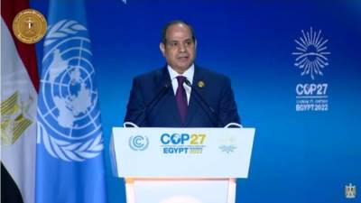 بقمة المناخ| الرئيس السيسي يوجه نداء لتوقف الحرب الروسية الأوكرانية