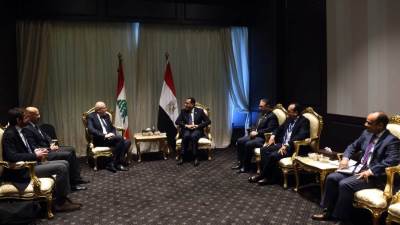 رئيس الوزراء يلتقي نظيره اللبنانى على هامش فعاليات قمة المناخ COP27