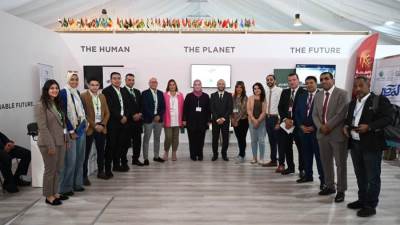 القباج تزور جناح التحالف الوطني للعمل التنموي بالمنطقة الخضراء بقمة تغير المناخ