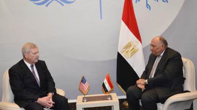 قمة المناخ.. في يوم الزراعة: الوزير شكري يستقبل وزير الزراعة الأمريكي