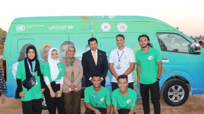 وزير الرياضة يتفقد قافلة الشباب والمناخ بالمنطقة الخضراء