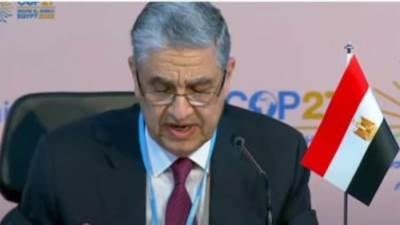 قمة المناخ|  محمد شاكر: مصر تنتج أقل سعر للكهرباء حول العالم بسعر 2 سنت للكيلو وات