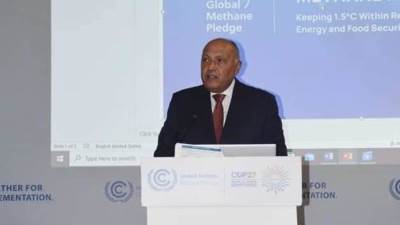 الوزير شكري يناشد دول العالم للانضمام لعهد الميثان لمواجهة الاحتباس الحراري