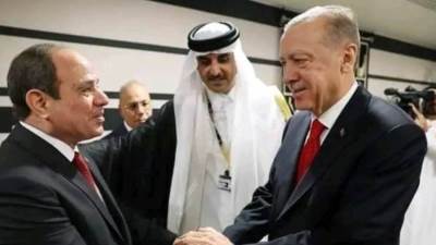 قمة مصرية تركية بين الرئيس السيسي وأردوغان بقطر