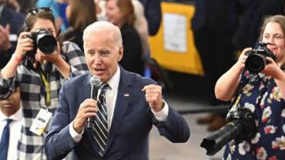 شاهد ردة فعل بايدن بعد فوز أمريكا على إيران.. فيديو 