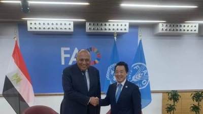 الوزير شكري يلتقي مدير عام منظمة الأغذية والزراعة للأمم المتحدة 