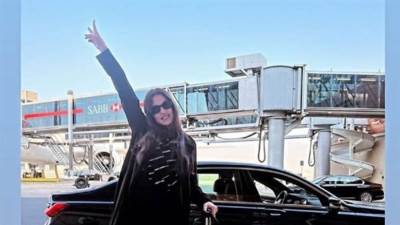 أحدث ظهور لـ درة من مطار جدة