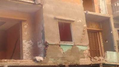 انهيار جزئى بعقار مكون من 3 طوابق بشارع الأميرة فوزية بشبرا الخيمة