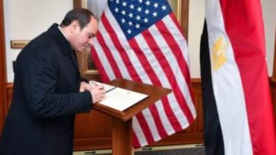 نص كلمة الرئيس السيسى المسجلة فى دفتر الشرف الخاص بوزارة الدفاع الأمريكية