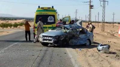 مصرع وإصابة 4 طلاب في انقلاب سيارة ملاكي بالوادي الجديد