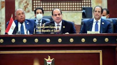 نص كلمة الرئيس السيسي فى أعمال الدورة الثانية لمؤتمر بغداد للتعاون والشراكة