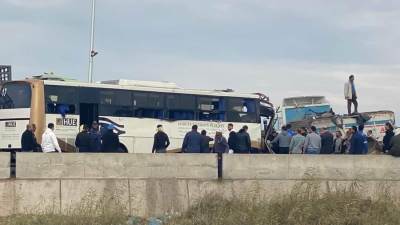 إصابة 10 طلاب في حادث تصادم على طريق المنصورة جمصة