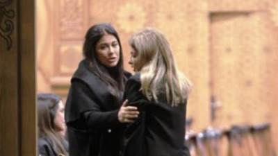 مصطفى شعبان وإياد نصار وجمال العدل فى عزاء والد جومانا مراد