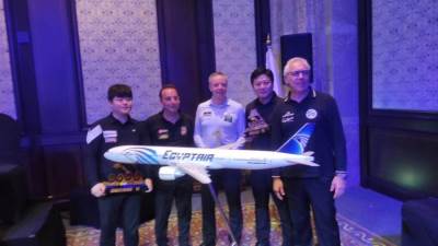 مصرللطيران الناقل الرسمي لبطولة كأس العالم للبلياردو