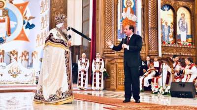 البابا تواضروس الثانى يشكر الرئيس السيسي.. مؤسس الجمهورية ويحرص على طمأنة المصريين