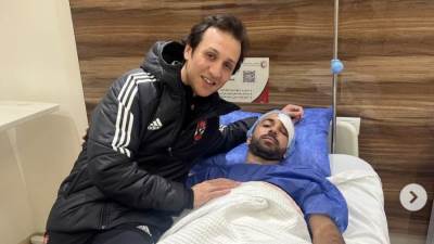 20 غرزة لأفشة أعلى العين بعد إصابته فى مباراة الأهلى والمصري