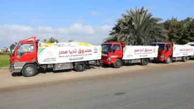 قوافل صندوق تحيا مصر توفر 29 طن مواد غذائية و6 ألاف بطانية لصالح 3 ألاف أسرة مستحقة