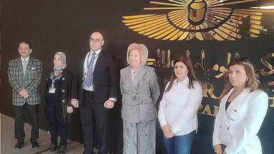 وزيرا الثقافة الأردني والطاقة النيجيري ورئيس اللجنة الدولية للتوثيق في زيارة للمتحف القومي للحضارة