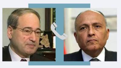 وزير الخارجية يجري اتصالاً بوزير خارجية سوريا