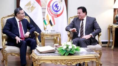 وزير الصحة يستقبل سفير دولة الهند لدى مصر لبحث التعاون بالقطاع الصحي