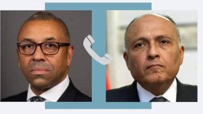 وزير الخارجية يبحث مع نظيره البريطاني التطورات الخطيرة في الأراضي الفلسطينية