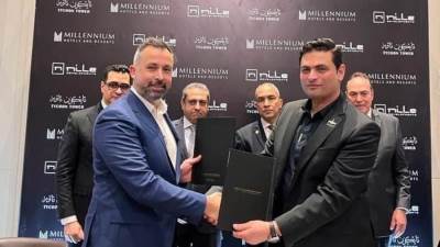 خالد عباس يشهد مراسم إطلاق شركة النيل "تايكون تاور" أعلى فندق في أفريقيا بالعاصمة الإدارية